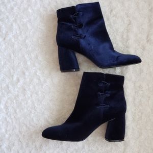 Nine West Navy Velvet Boots